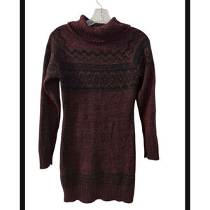 Guilty Burgundy Black Cowl Neck Sweater Dress M